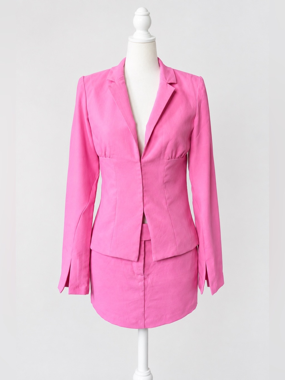 Amanda Uprichard Dovima Paris Pink Mini Skirt Suit Set Size XS